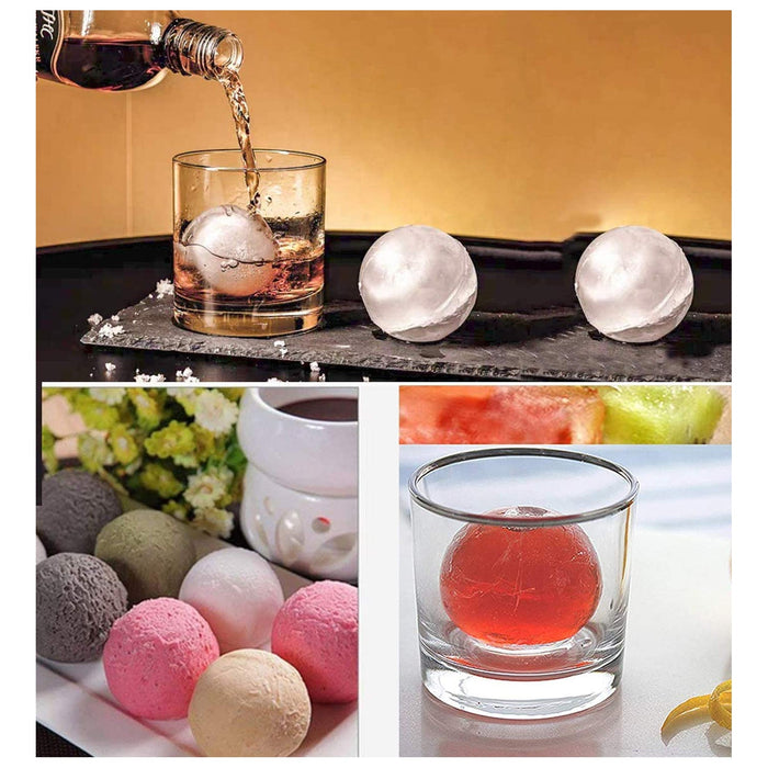 7164 Ice Trays for Freezer Whiskey Ice Cube Plastic Ball Maker Mold Sphere Mould 4 Holes New Ice Balls Party Brick Round Tray Bar Tool ice for Whiskey