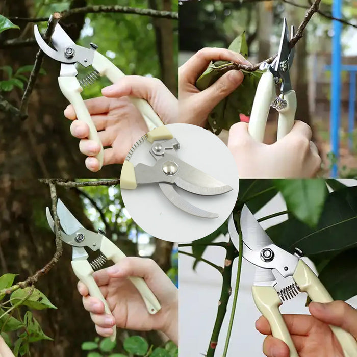 0471 Stainless Steel Pruning Shears with Sharp Blades and Comfortable handle - Durable Hand Pruner for Comfortable and Easy Cutting, Heavy Duty Gardening Cutter Tool Plant Cutter for Home Garden | Wood Bran (1 Pc)