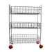 5360 Stainless Steel Fruit & Vegetable Stand Kitchen Trolley 3 TIER KITCHEN TROLLEY / Fruit Basket / Vegetable Stand for Storage / Onion potato rack for kitchen / Vegetable rack for kitchen 