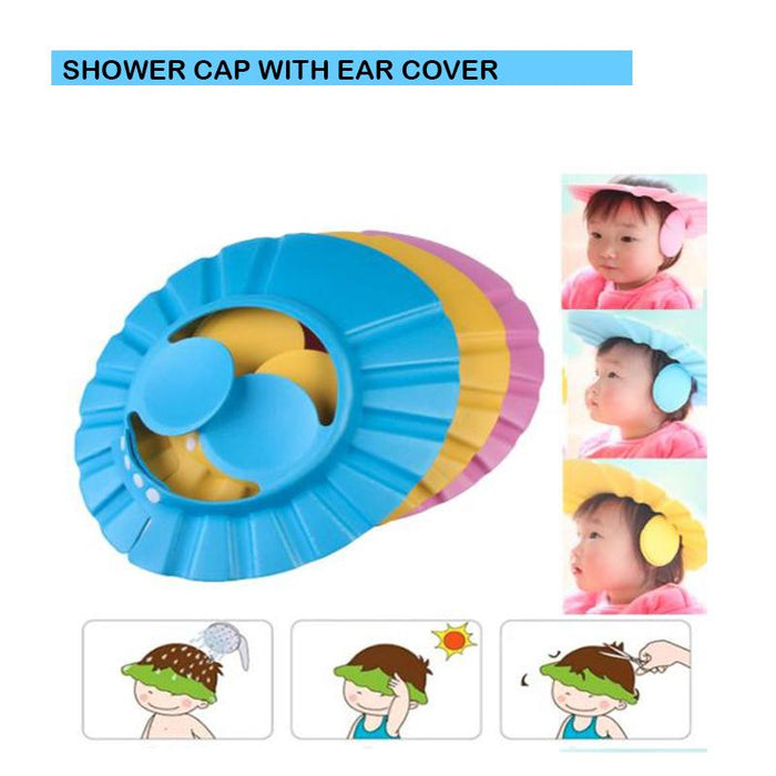 0378 Adjustable Safe Soft Baby Shower cap Sun Shoppee