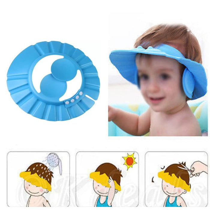 0378 Adjustable Safe Soft Baby Shower cap Sun Shoppee