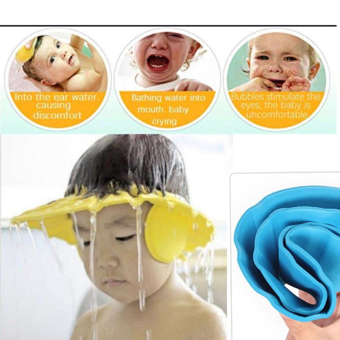 0378 Adjustable Safe Soft Baby Shower cap Sun Shoppee