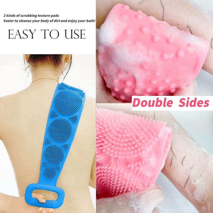 7274 Low Quality Bath Body Brush Towel Eco-Friendly Back Scrubber Shower Brush Silicone Bath Body Brush Towel Body Cleaning Bathroom Shower Strap